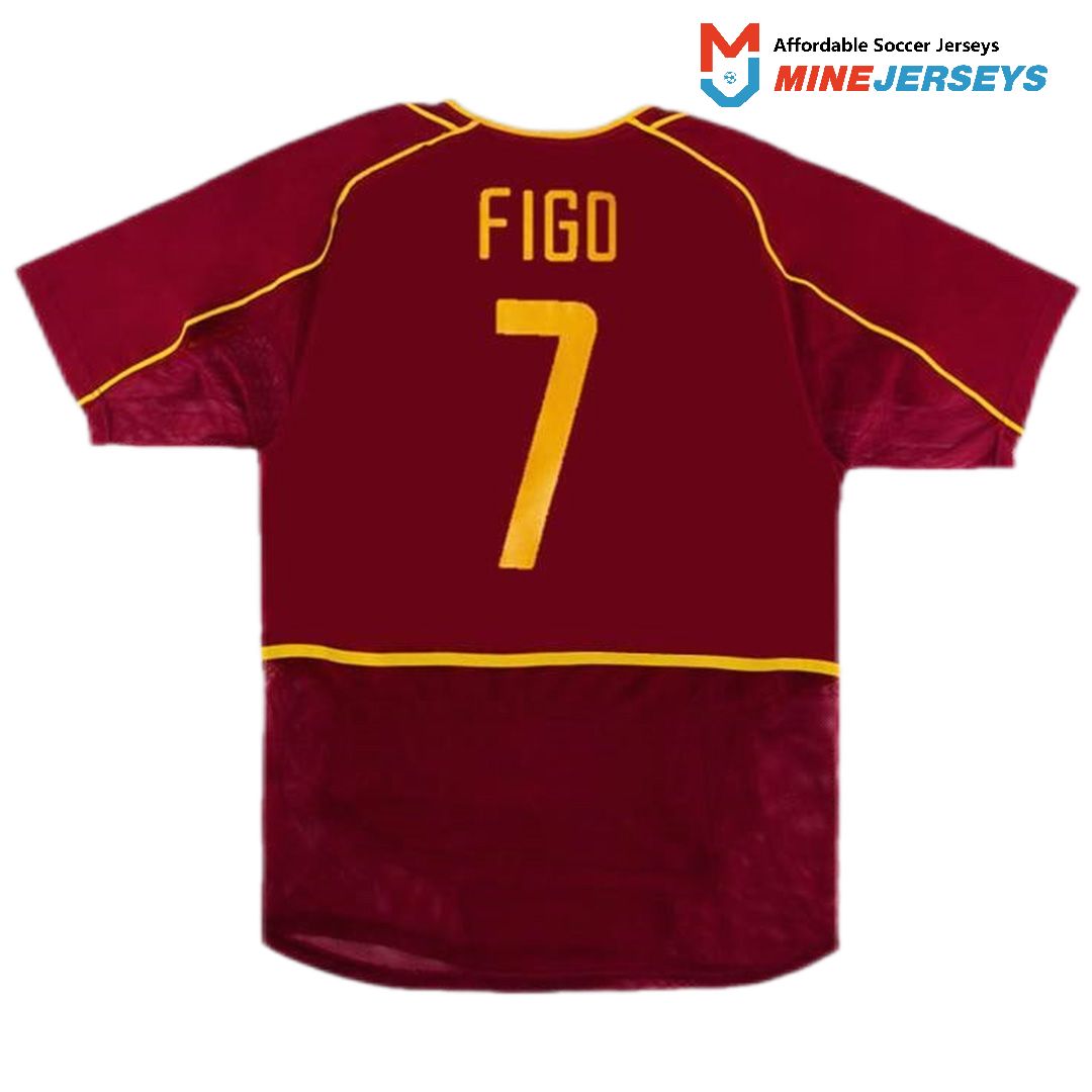 Figo #7 Retro Portugal Home Jersey World Cup 2002 - minejerseys