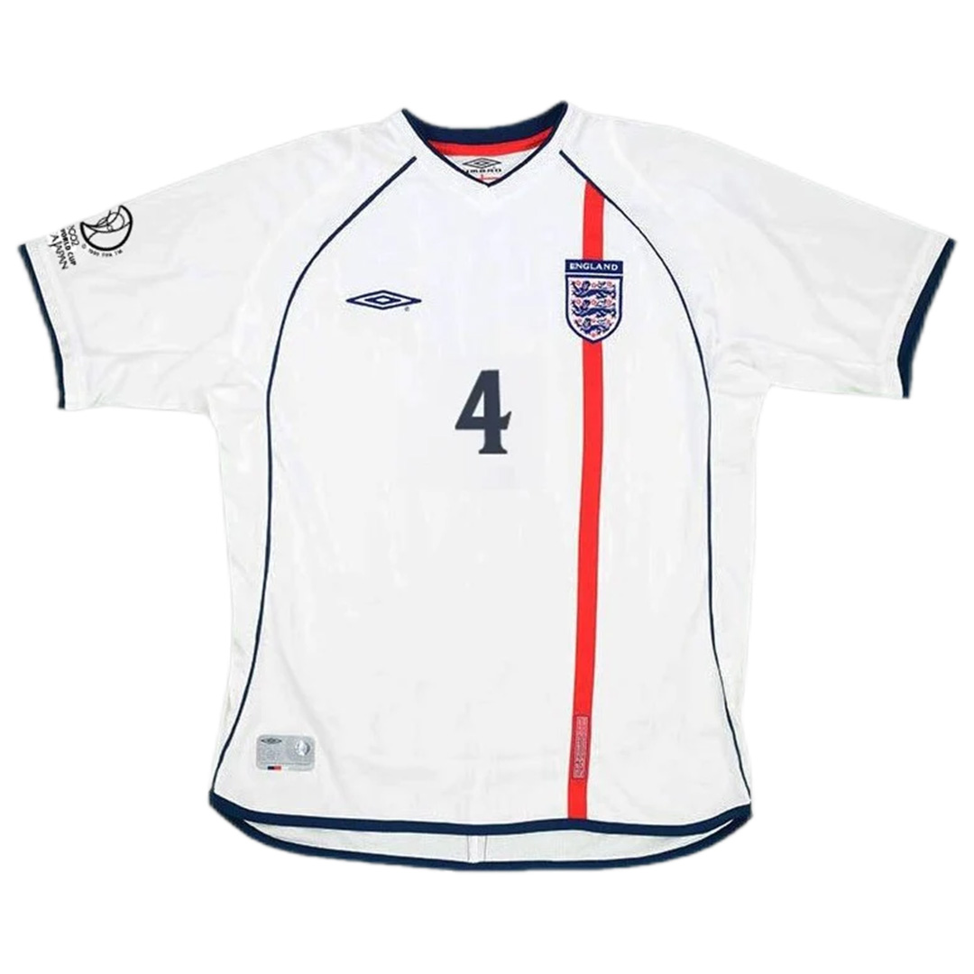 Gerrard #4 Retro England Home Jersey World Cup 2002 - minejerseys
