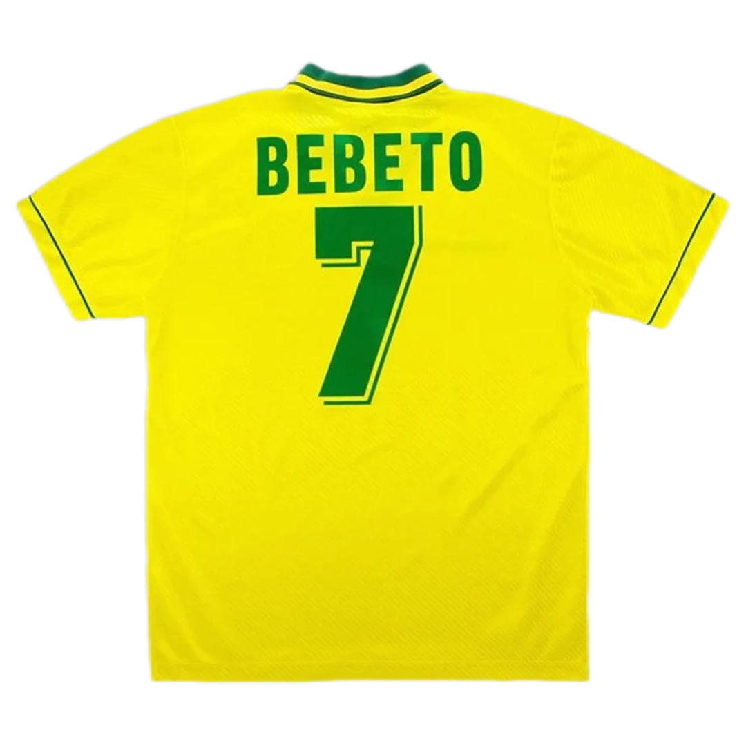 BEBETO #7 Brazil Home Retro Jersey World Cup 1994 - minejerseys
