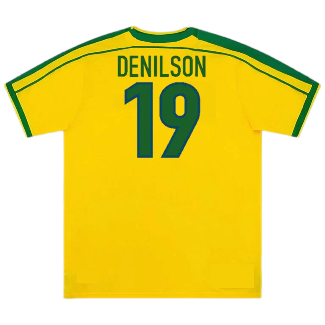 DENILSON #19 Retro Brazil Home Jersey World Cup 1998 - minejerseys
