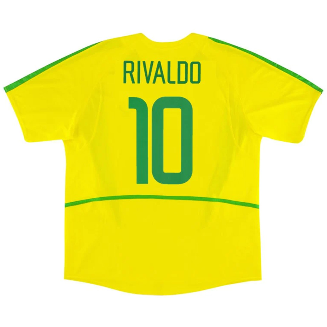 RIVALDO #10 Retro Brazil Home Jersey World Cup 2002 - minejerseys