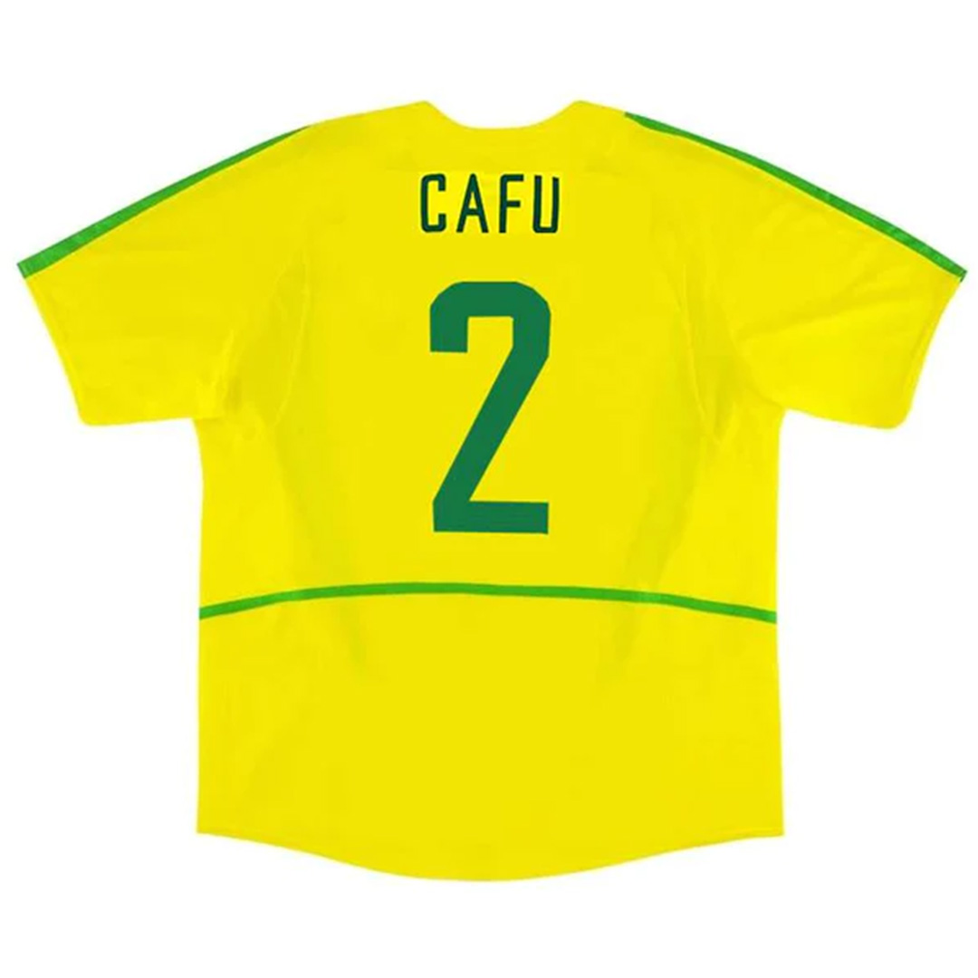 CAFU #2 Retro Brazil Home Jersey World Cup 2002 - minejerseys