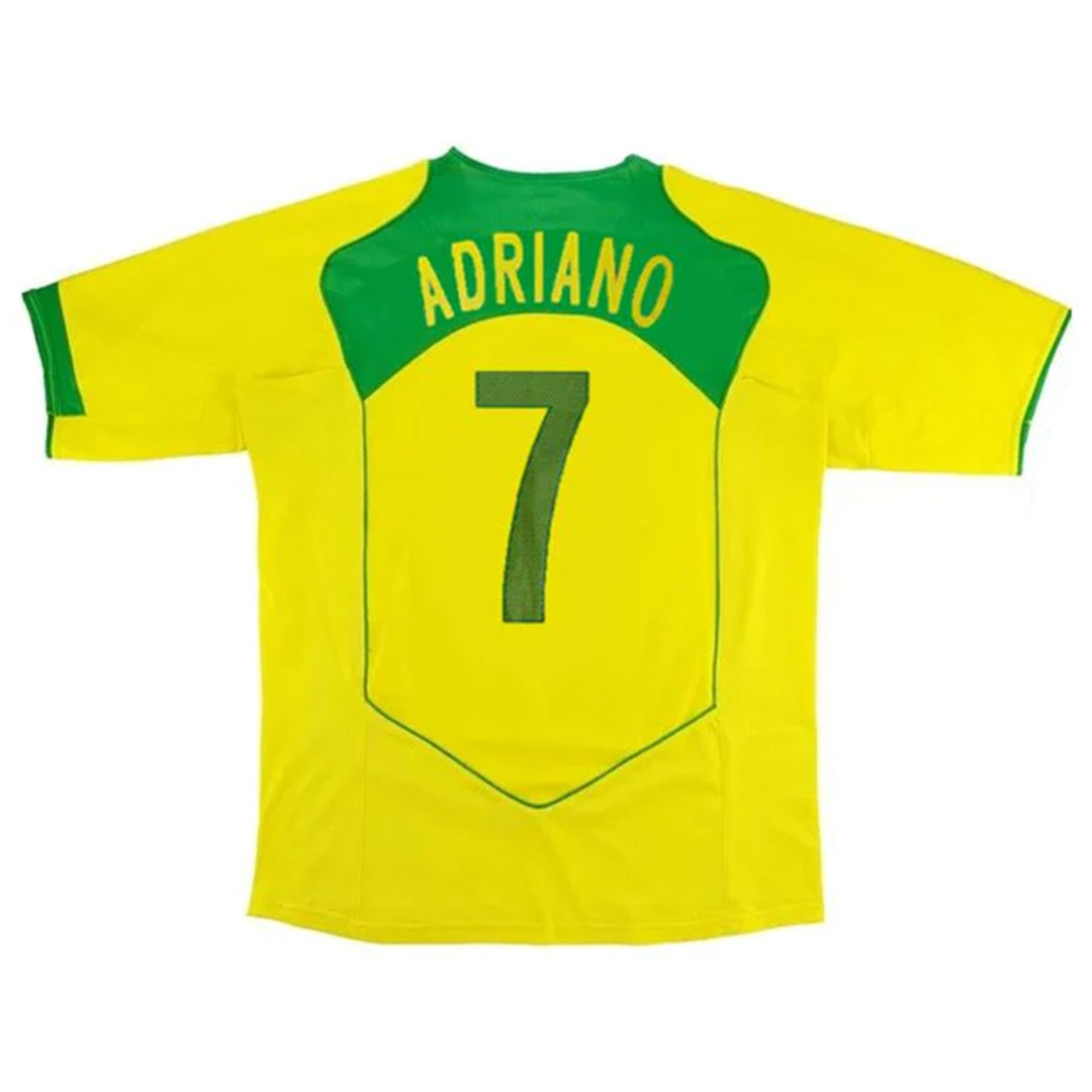 ADRIANO #7 Retro Brazil Home Jersey 2004 - minejerseys
