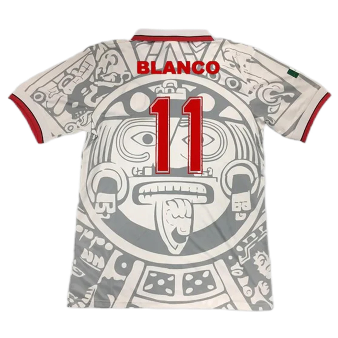 BLANCO #11 Retro Mexico Away Jersey World Cup 1998 - minejerseys