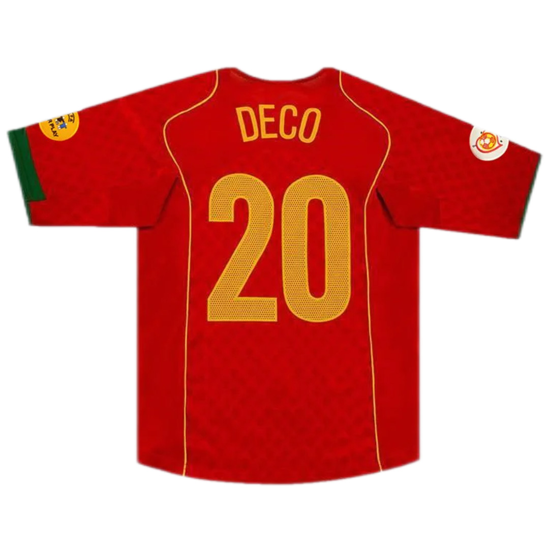 Deco #20 Retro Portugal Home Jersey Euro 2004 - minejerseys