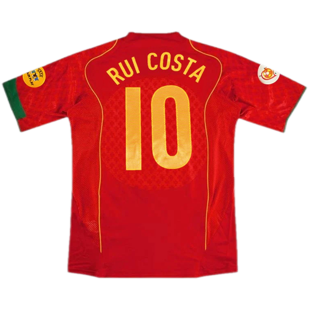 Rui Costa #10 Retro Portugal Home Jersey Euro 2004 - minejerseys