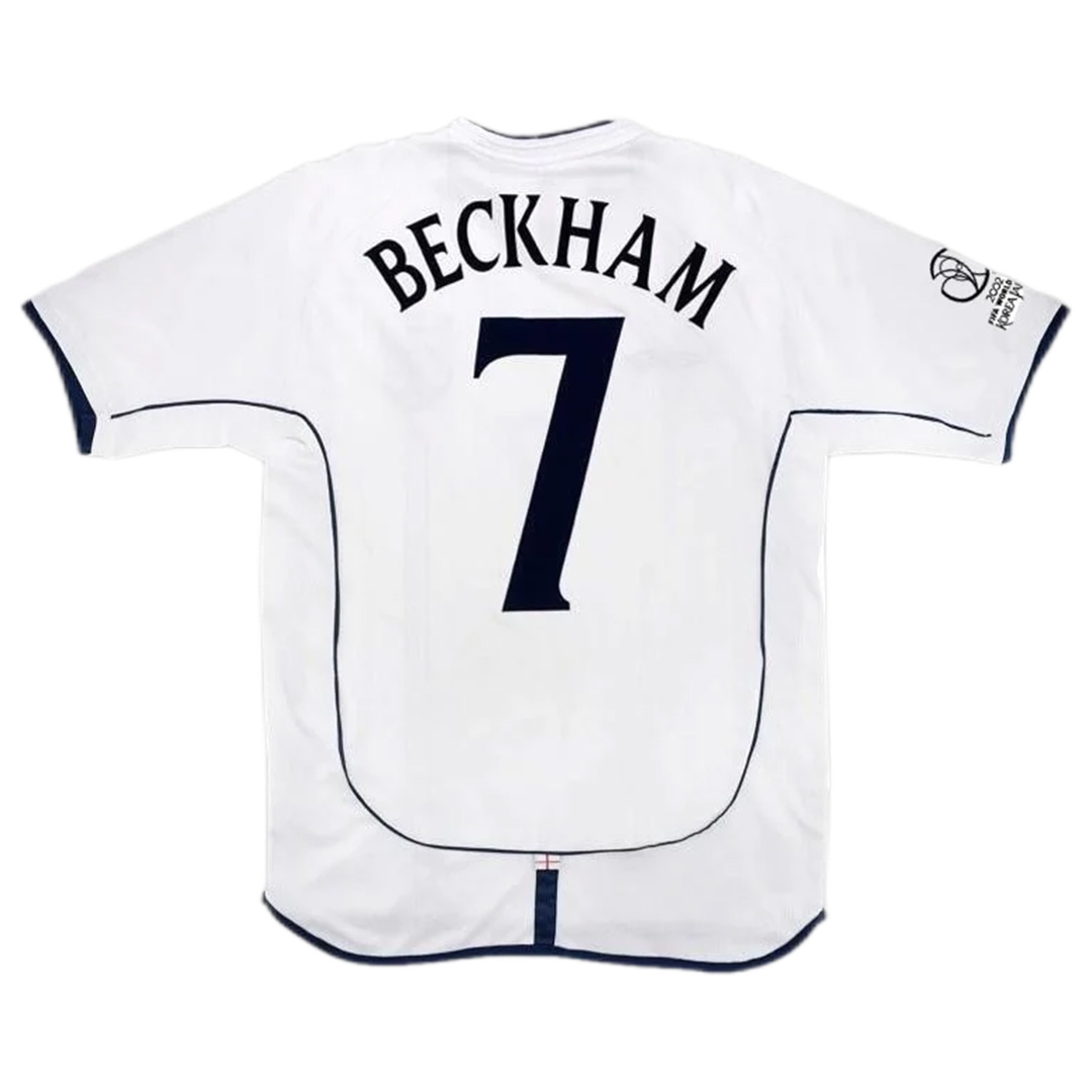 Beckham #7 Retro England Home Jersey World Cup 2002 - minejerseys