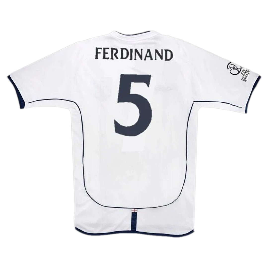 Ferdinand #5 Retro England Home Jersey World Cup 2002 - minejerseys