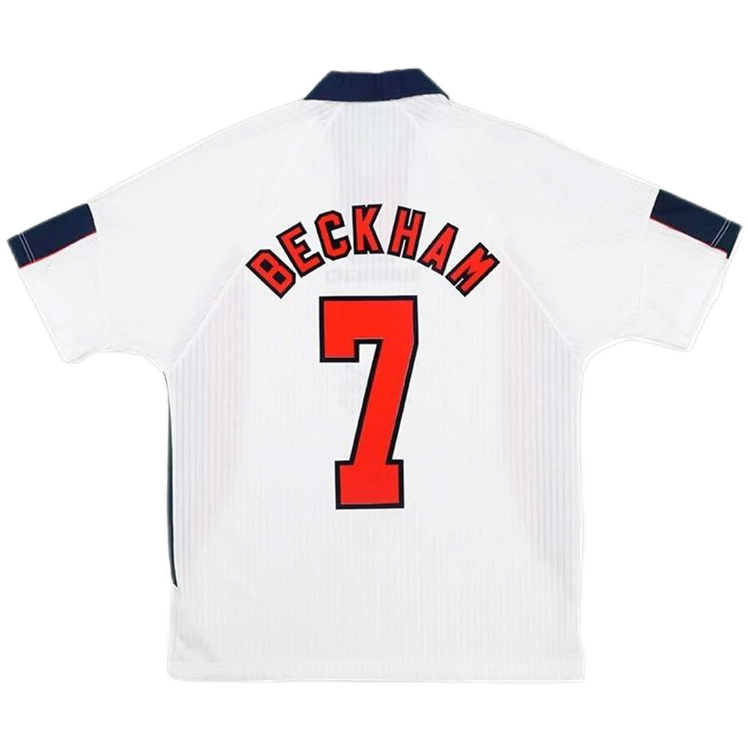 Beckham #7 Retro England Home Jersey World Cup 1998 - minejerseys