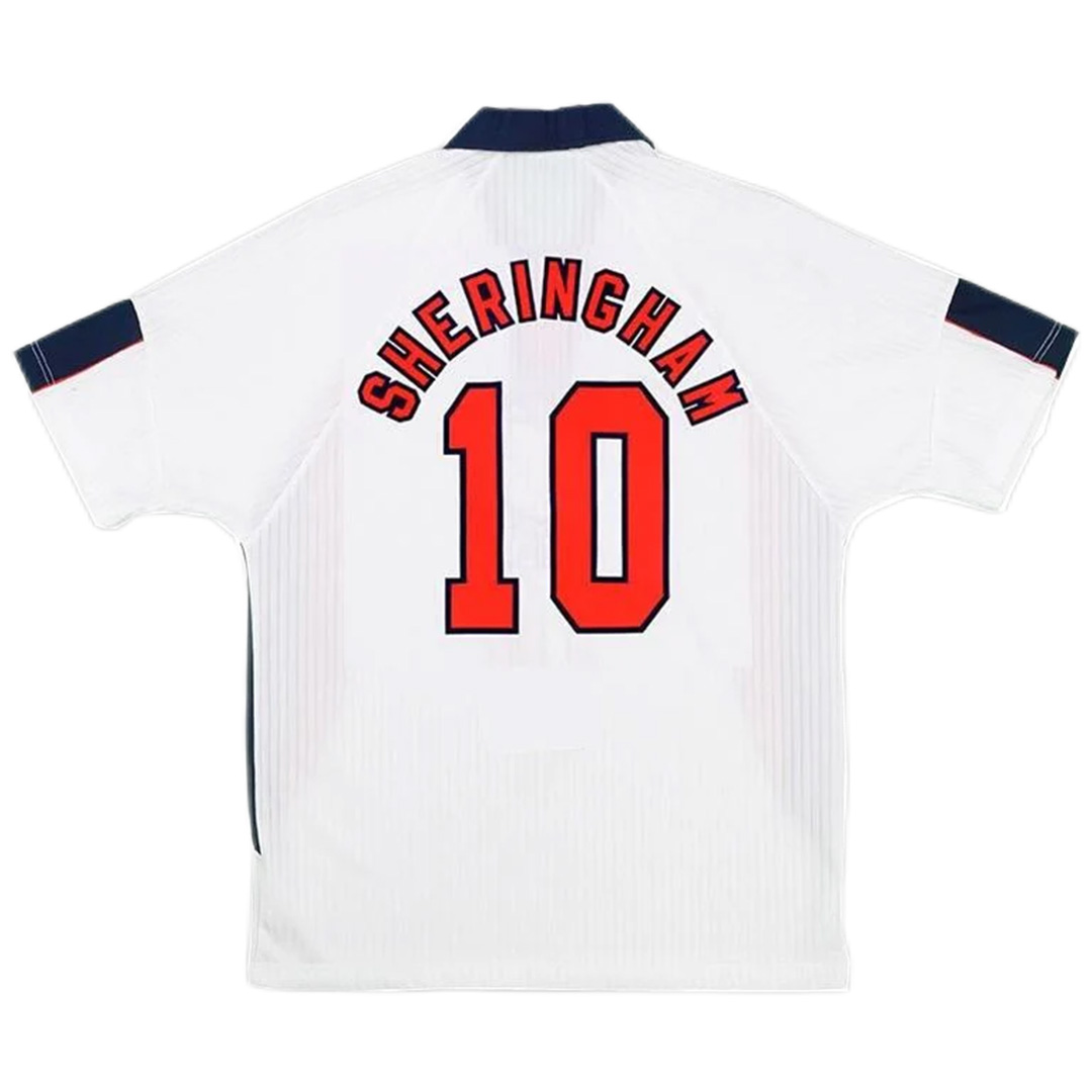 SHERINGHAM #10 Retro England Home Jersey World Cup 1998 - minejerseys