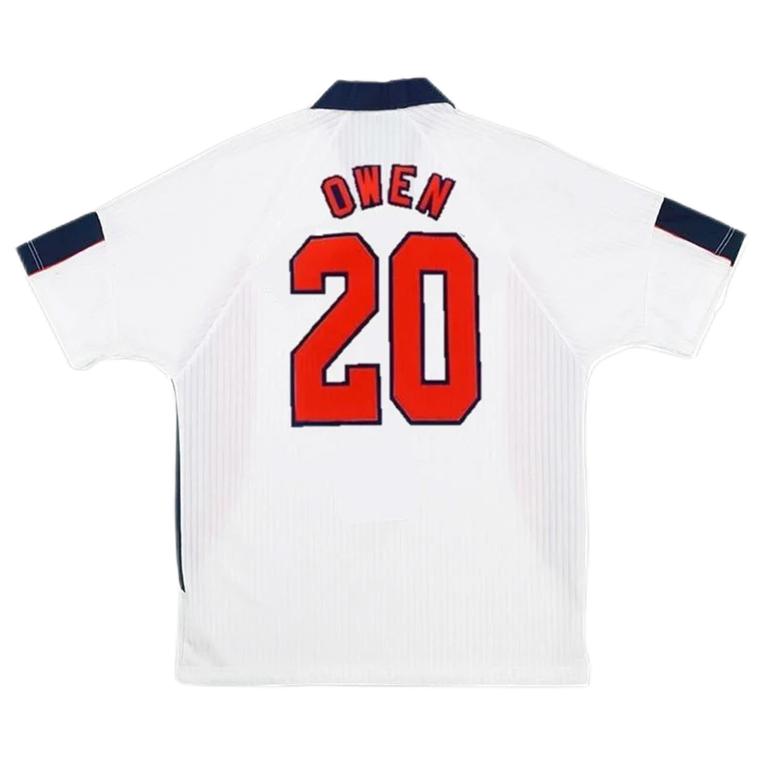 Owen #20 Retro England Home Jersey World Cup 1998 - minejerseys
