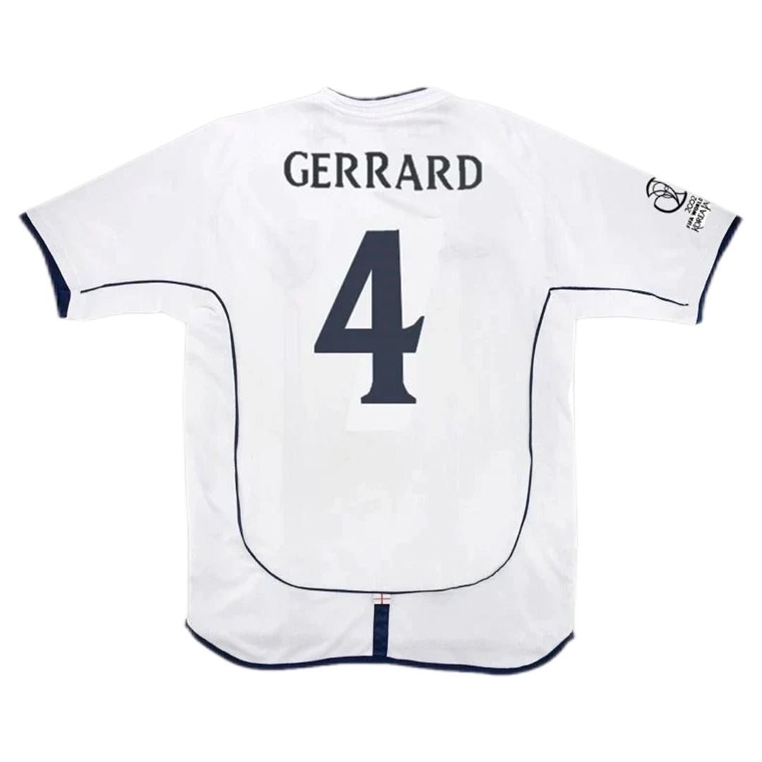 Gerrard #4 Retro England Home Jersey World Cup 2002 - minejerseys