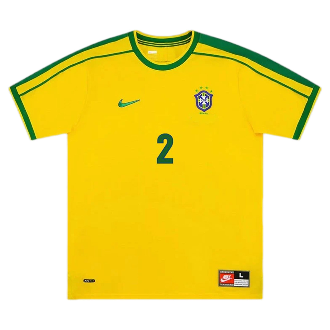 CAFU #2 Retro Brazil Home Jersey World Cup 1998 - minejerseys