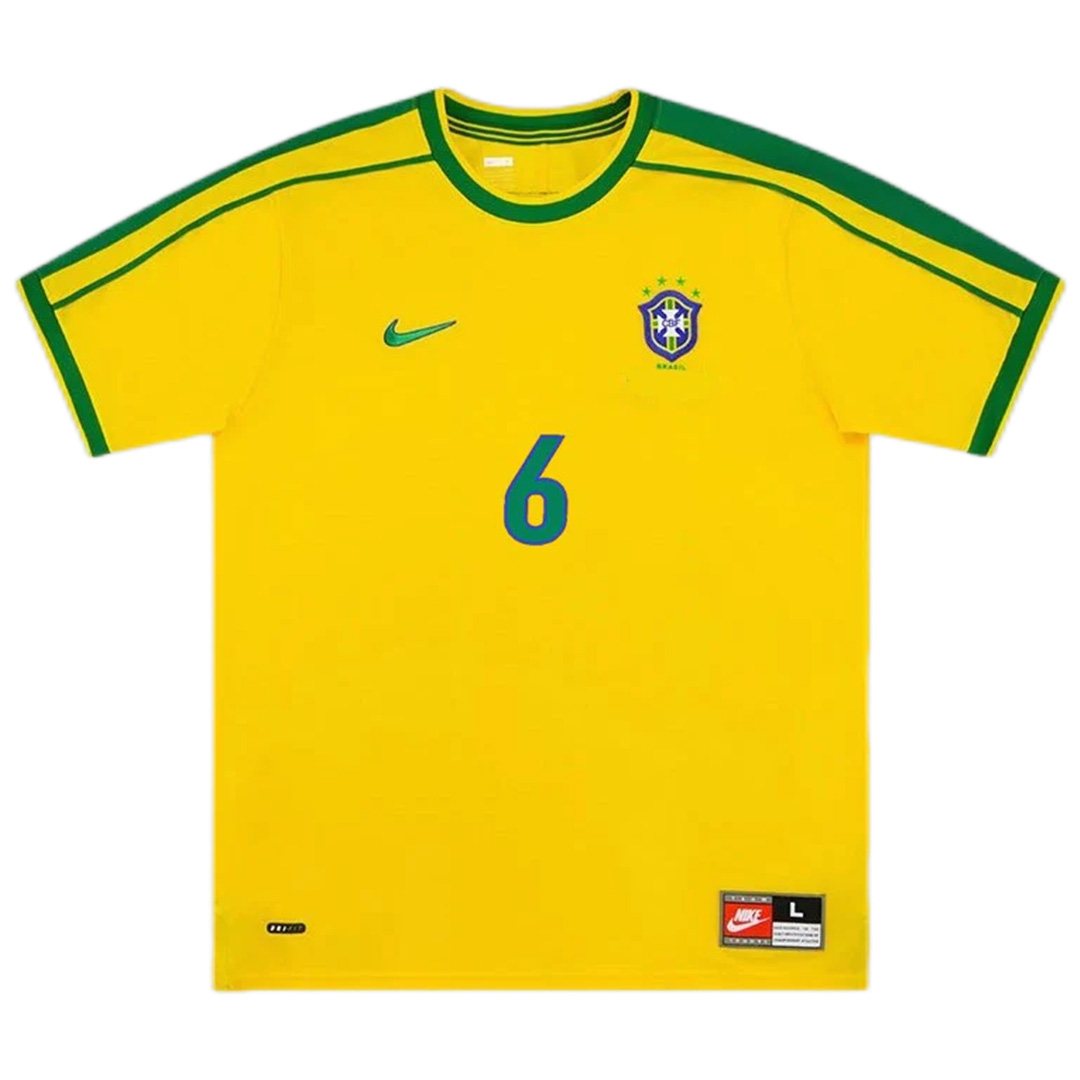 R.CARLOS #6 Retro Brazil Home Jersey World Cup 1998 - minejerseys