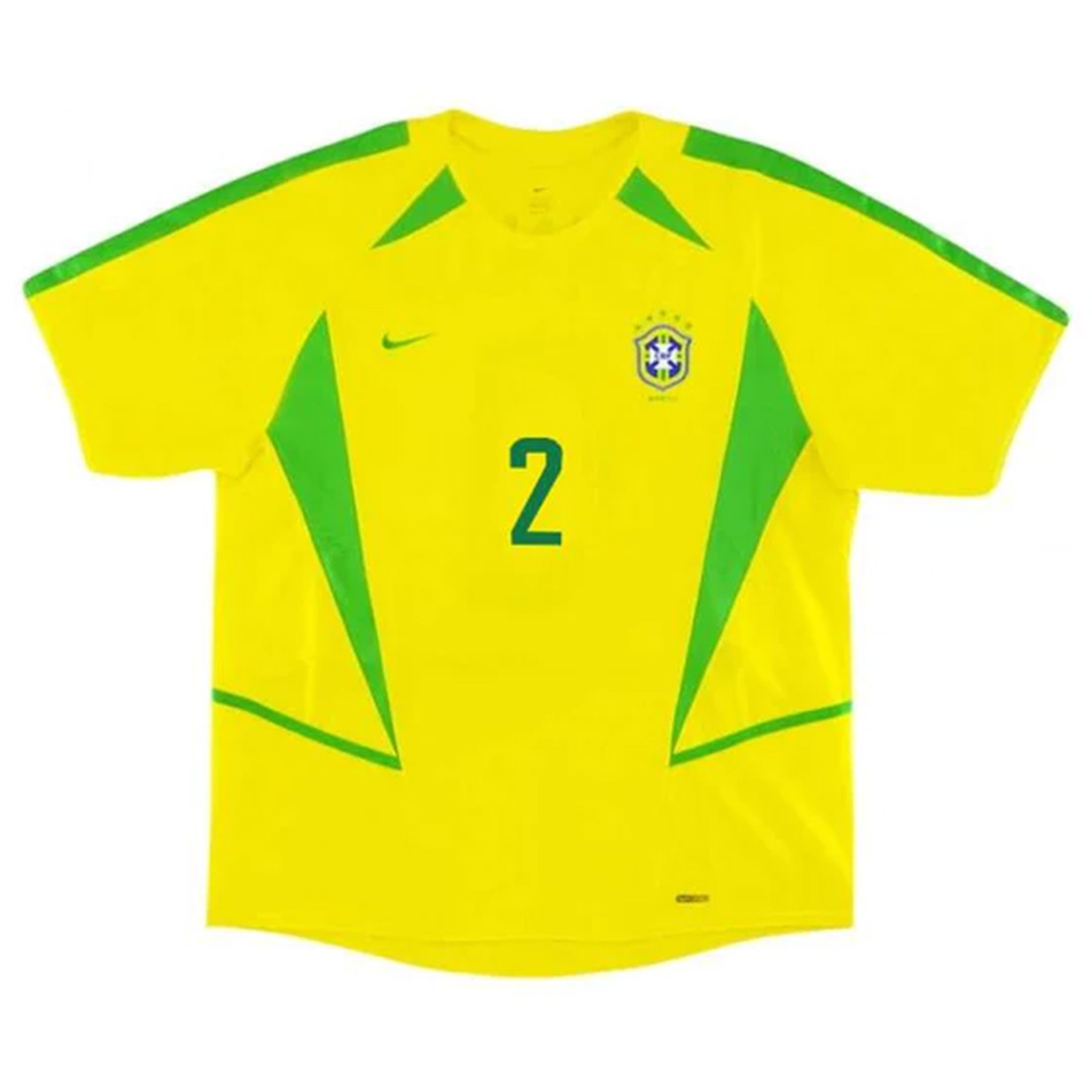 CAFU #2 Retro Brazil Home Jersey World Cup 2002 - minejerseys