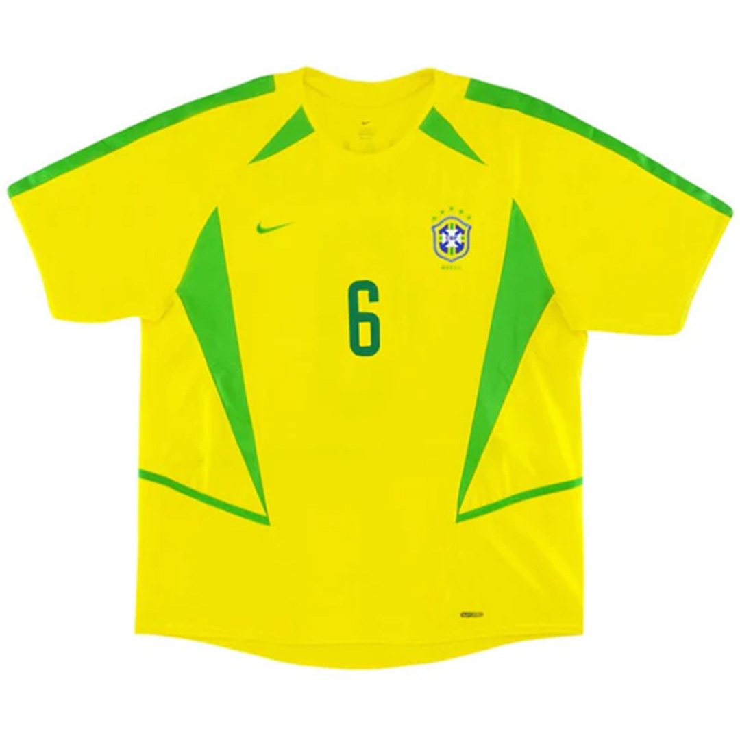 R.CARLOS #6 Retro Brazil Home Jersey World Cup 2002 - minejerseys