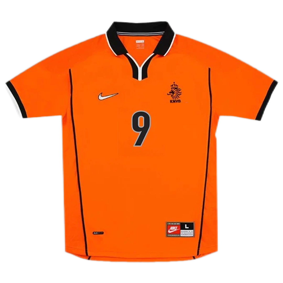 KLUIVERT #9 Retro Netherlands Home Jersey World Cup 1998 - minejerseys