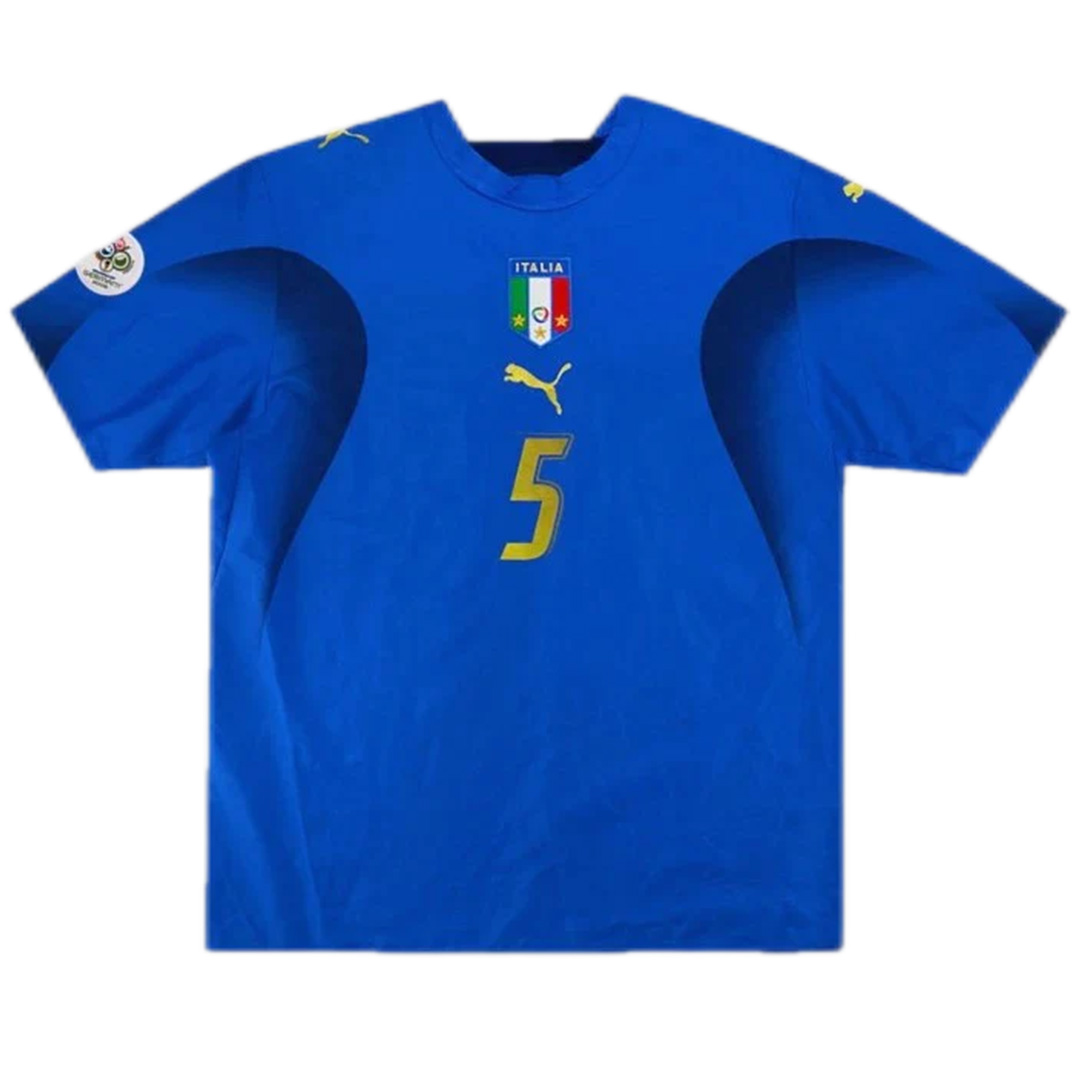 CANNAVARO #5 Retro Italy Home Jersey World Cup 2006 - minejerseys