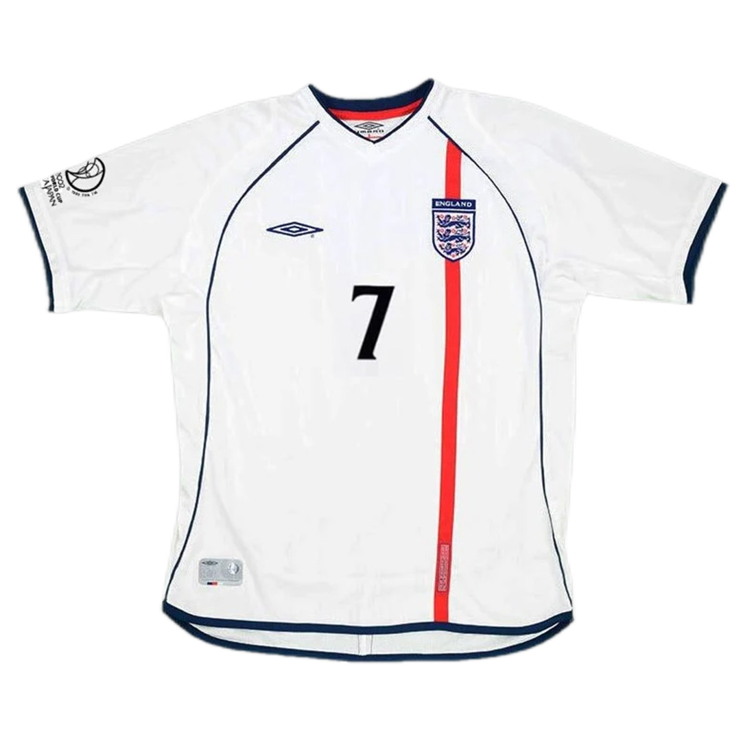 Beckham #7 Retro England Home Jersey World Cup 2002 - minejerseys