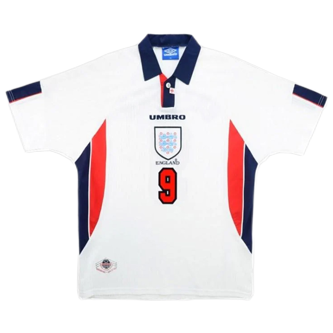 Shearer #9 Retro England Home Jersey World Cup 1998 - minejerseys