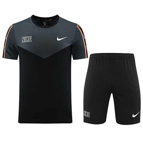 NK-ND03 Customize Team Jersey Kit(Shirt+Short) Black&Gray - minejerseys