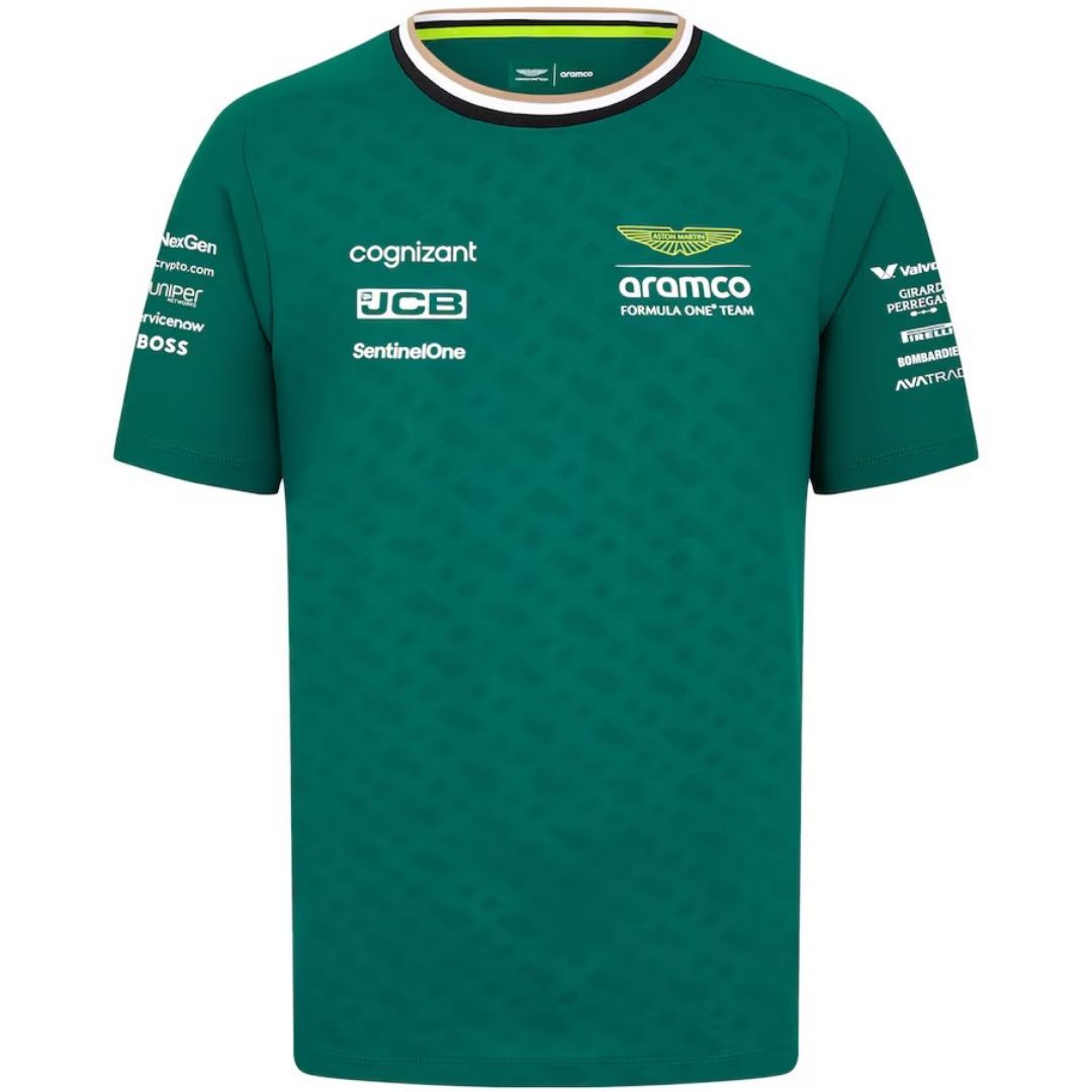 Discount Aston Martin Aramco Cognizant F1 Racing Team Fernando Alonso Driver T-Shirt 2024 - minejerseys