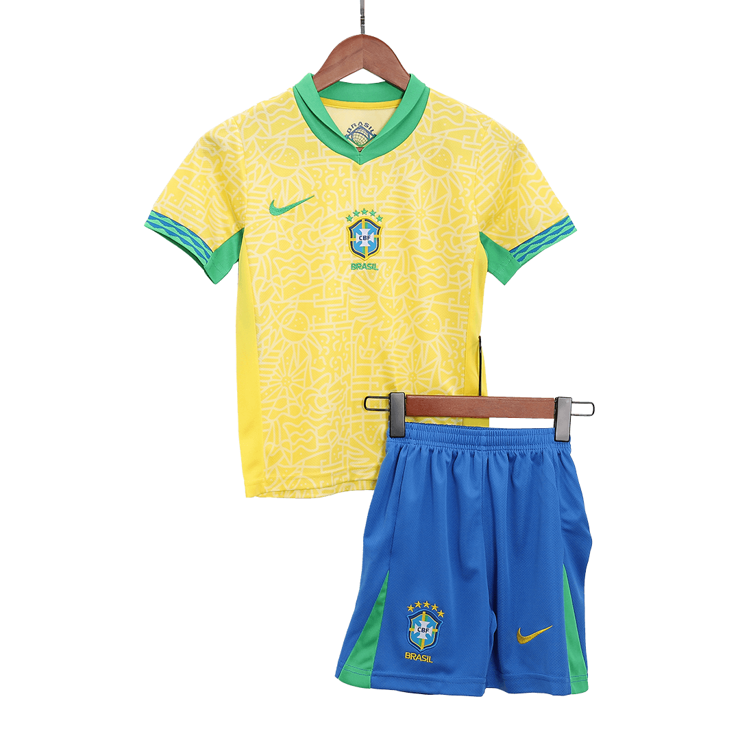 Kids Brazil Home Kit Copa America 2024 - minejerseys