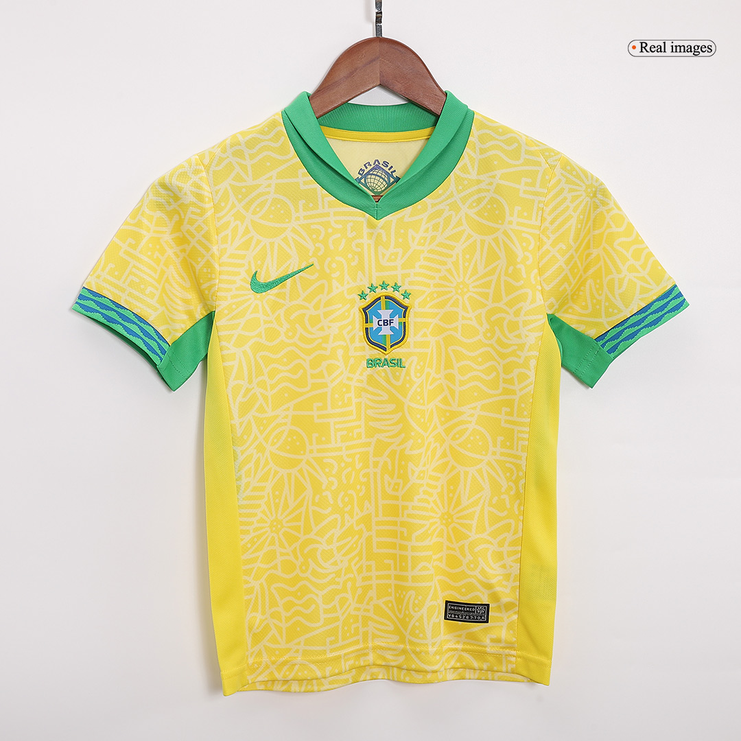 Kids Brazil Home Kit Copa America 2024 - minejerseys