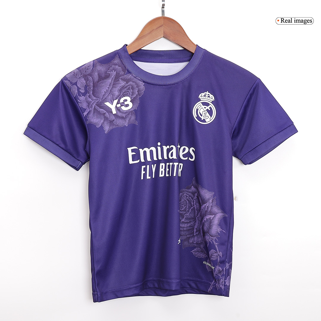 Kids Real Madrid Y-3 Fourth Jersey Kit Purple 2023/24 - minejerseys