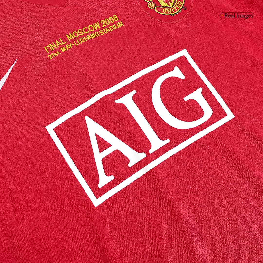 Retro Manchester United UCL Final Home Long Sleeve Jersey 2007/08 - minejerseys