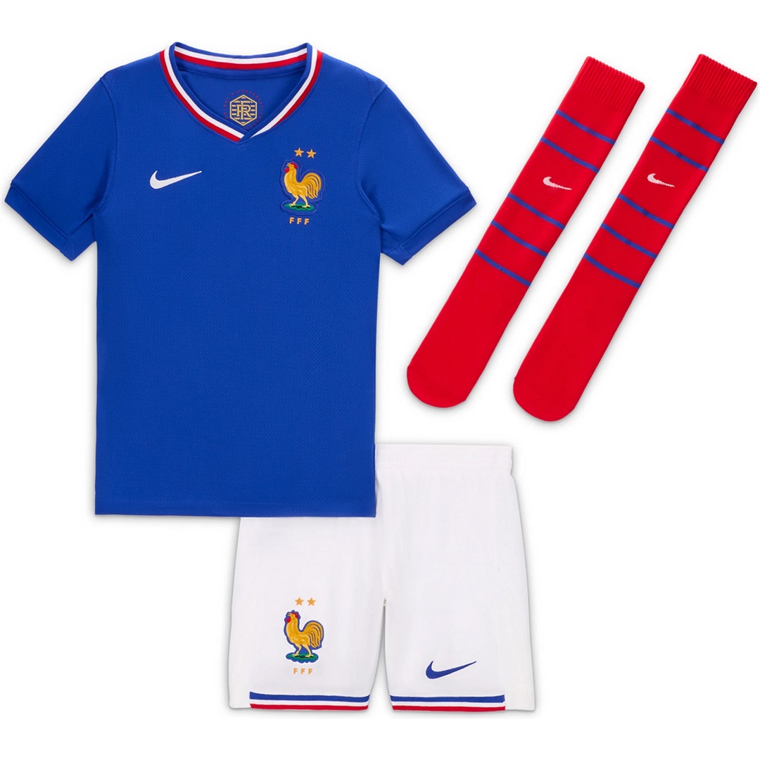 Kids France Home Full Jersey Kit Euro 2024 - minejerseys