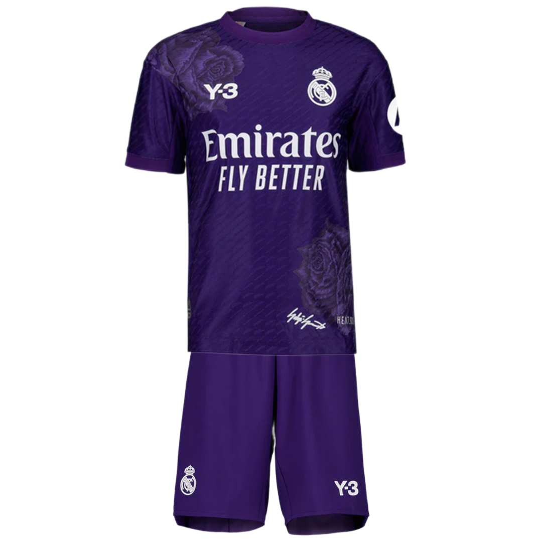 Kids Real Madrid Y-3 Fourth Jersey Kit Purple 2023/24 - minejerseys
