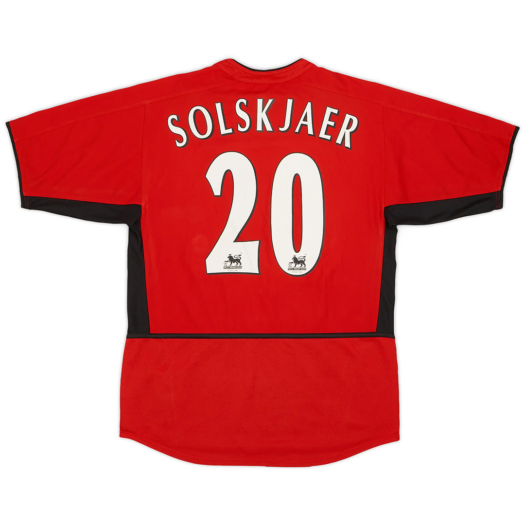 Solskjaer #20 Retro Manchester United Home Jersey 2002/04 - minejerseys