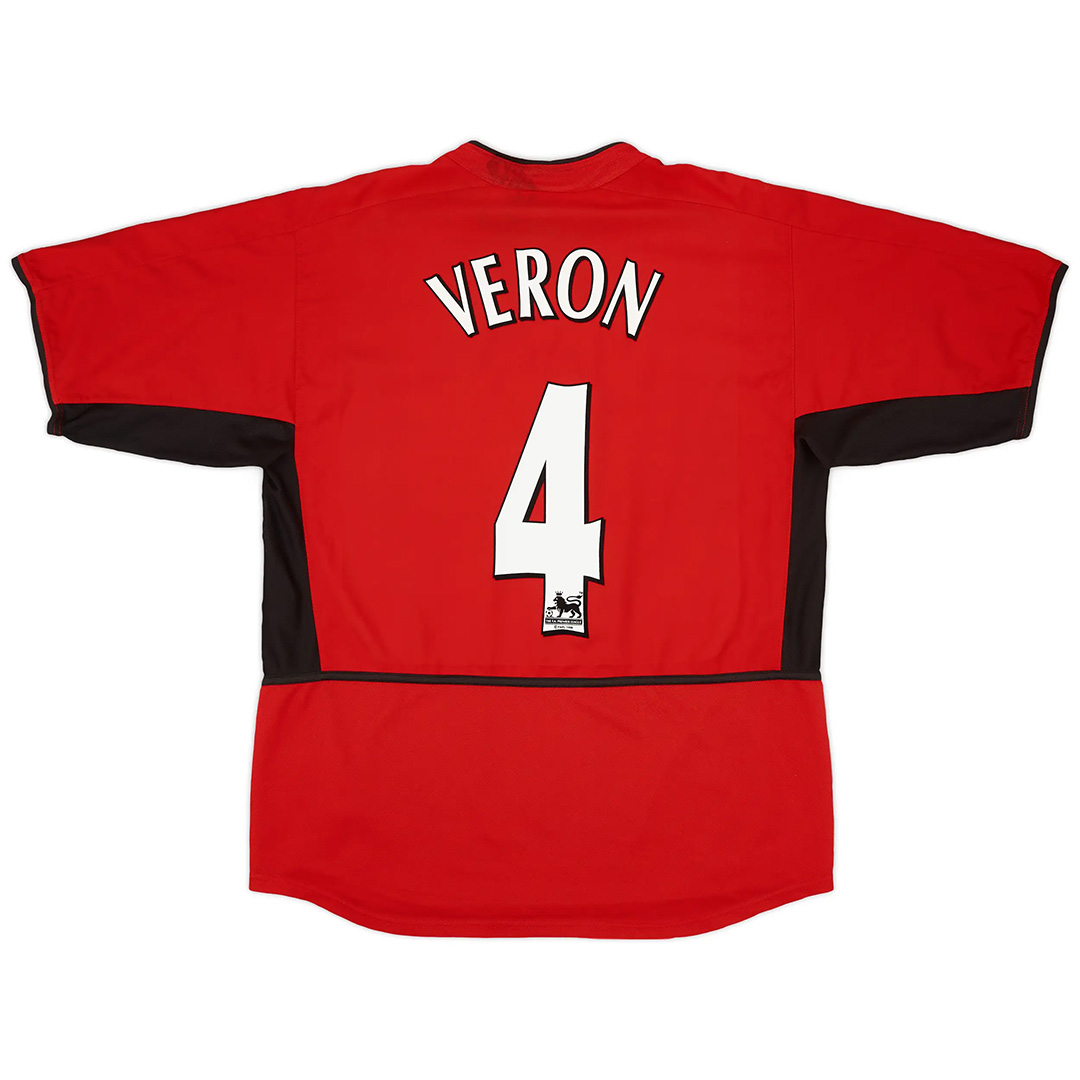 Veron #4 Retro Manchester United Home Jersey 2002/04 - minejerseys