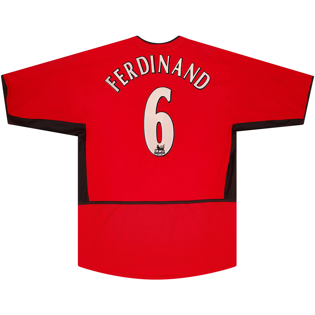 Ferdinand #6 Retro Manchester United Home Jersey 2002/04 - minejerseys