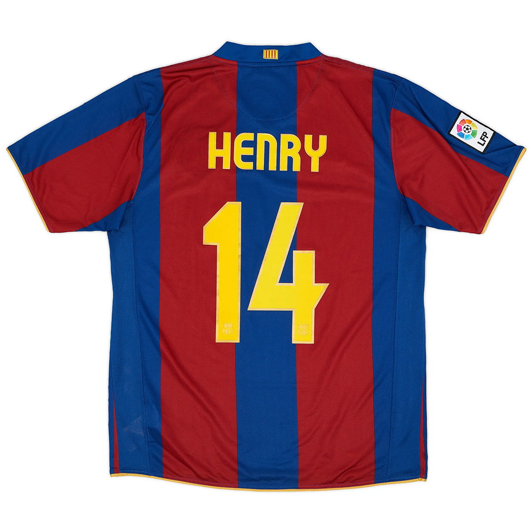 Henry #14 Retro Barcelona Home Jersey 50-Years Anniversary 2007/08 - minejerseys