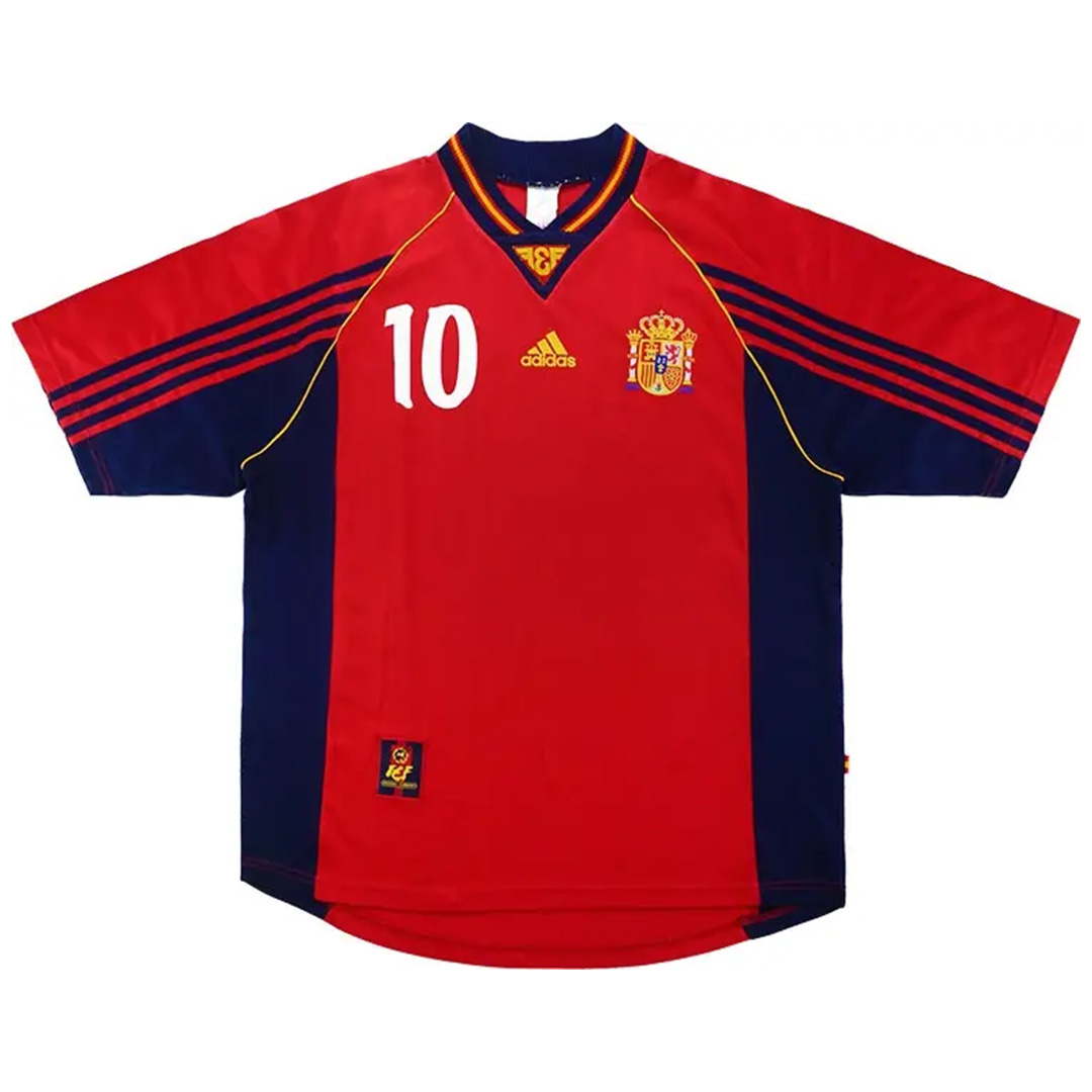 RAÚL #10 Retro Spain Home Jersey World Cup 1998 - minejerseys