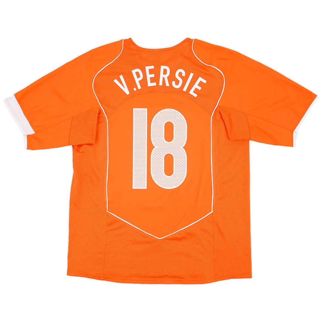V.PERSIE #18 Retro Netherlands Home Jersey EURO 2004 - minejerseys