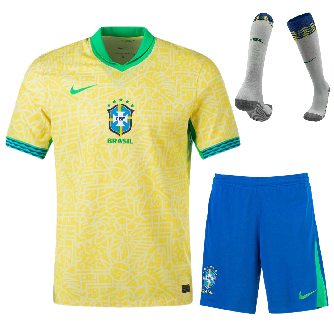 [Super Replica] Brazil Home Full Kit Copa America 2024 - minejerseys