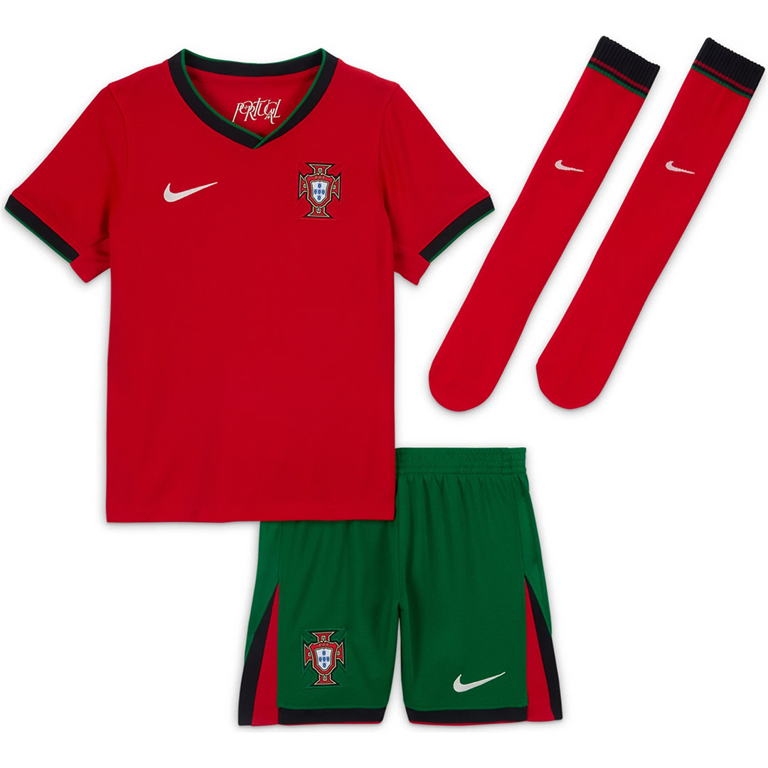 Kids Portugal Home Full Jersey Kit Euro 2024 - minejerseys