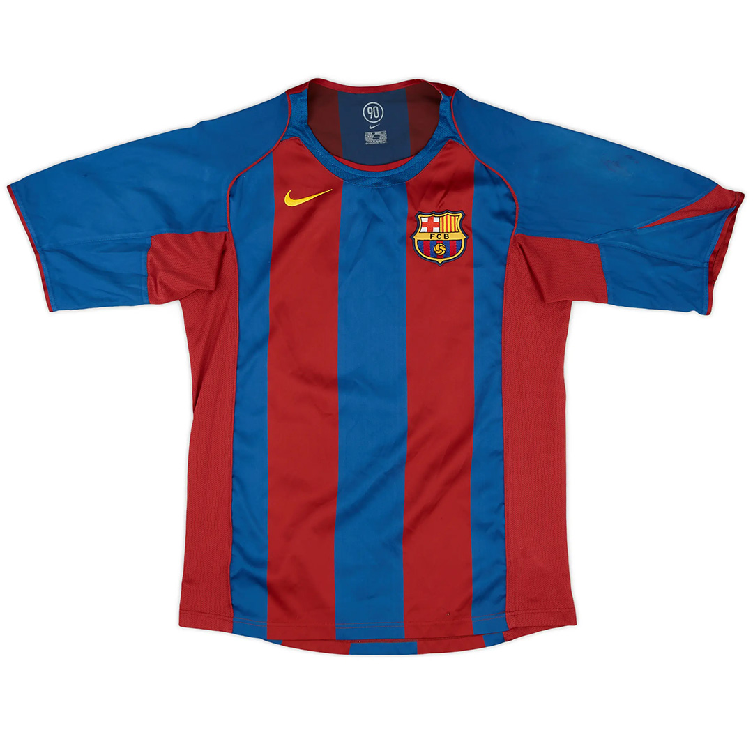 Ronaldinho #10 Retro Barcelona Home Jersey 2004/05 - minejerseys