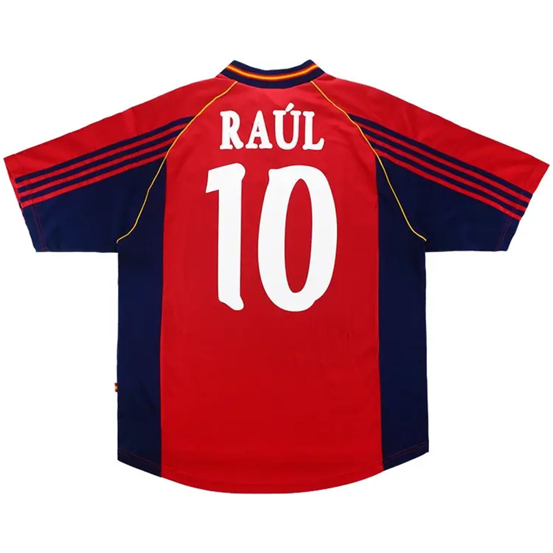 RAÚL #10 Retro Spain Home Jersey World Cup 1998 - minejerseys