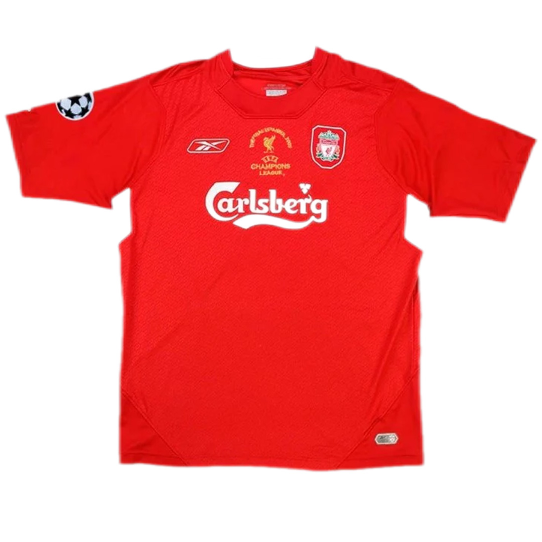 Gerrard #8 Retro Liverpool UCL Final Home Jersey 2005 - minejerseys