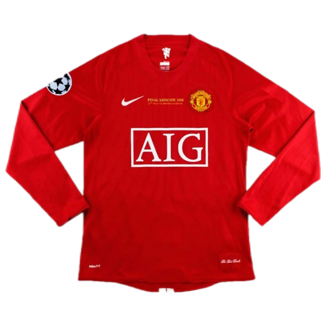 Retro Manchester United UCL Final Home Long Sleeve Jersey 2007/08 - minejerseys