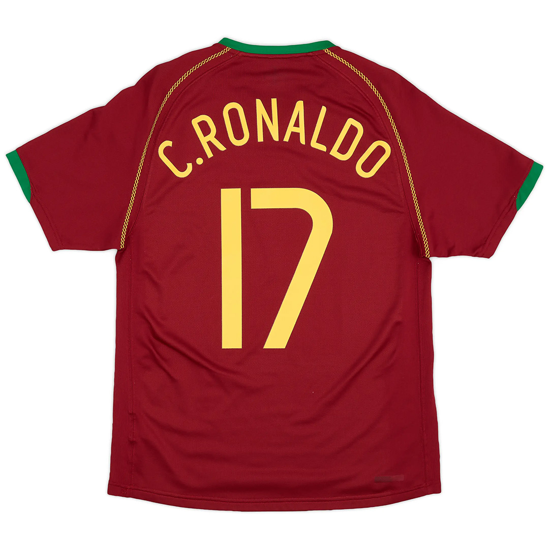 C.RONALDO #17 Retro Portugal Home Jersey World Cup 2006 - minejerseys