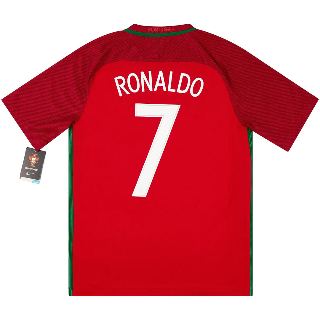 Ronaldo #7 Retro Portugal Home Jersey Euro Cup 2016 - minejerseys