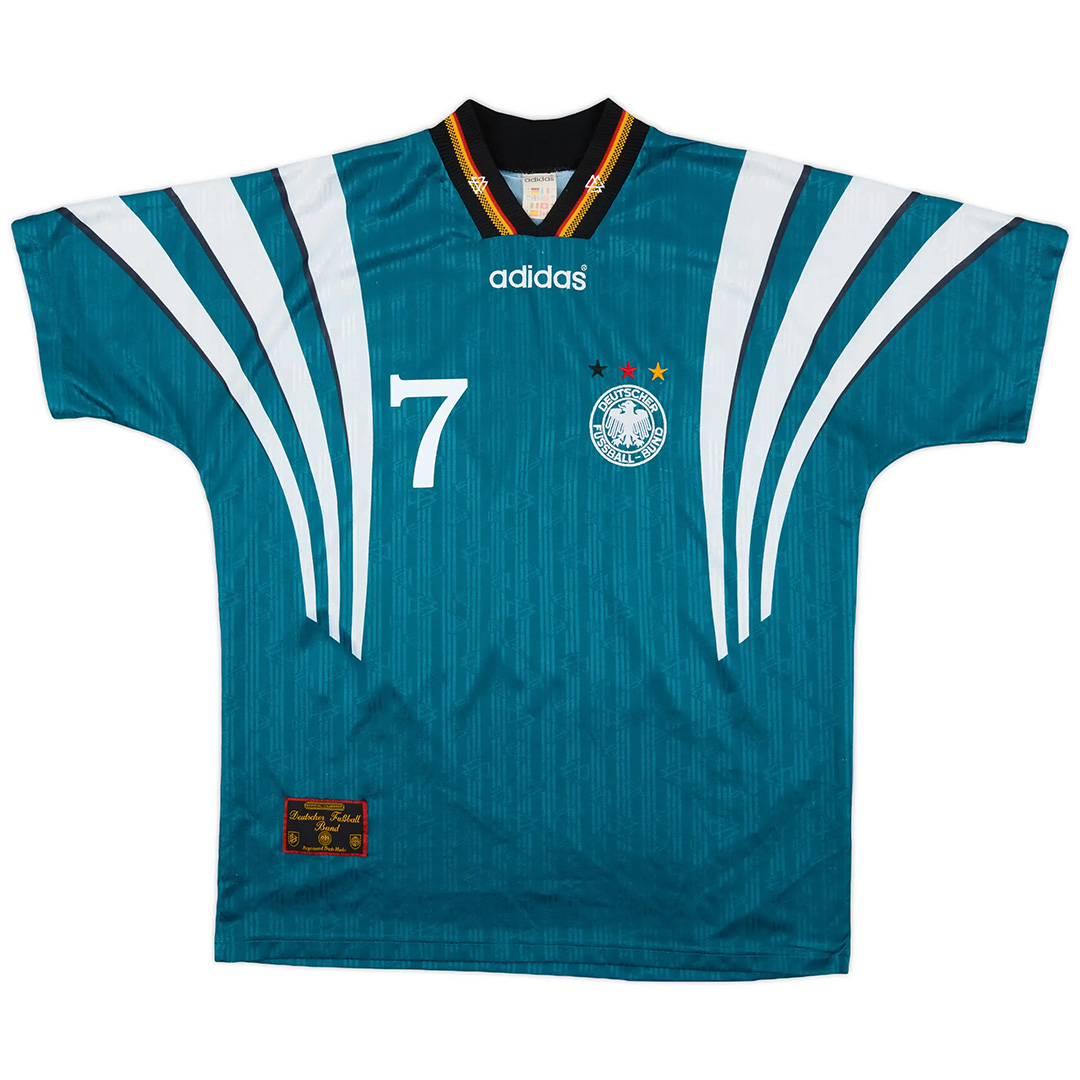Möller #7 Retro Germany Away Jersey Euro Cup 1996 - minejerseys