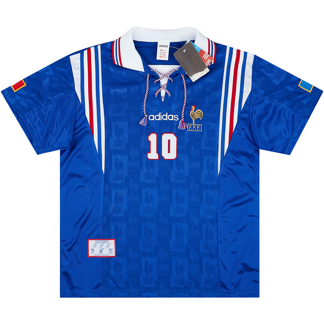 Zidane #10 Retro France Home Jersey Euro Cup 1996 - minejerseys