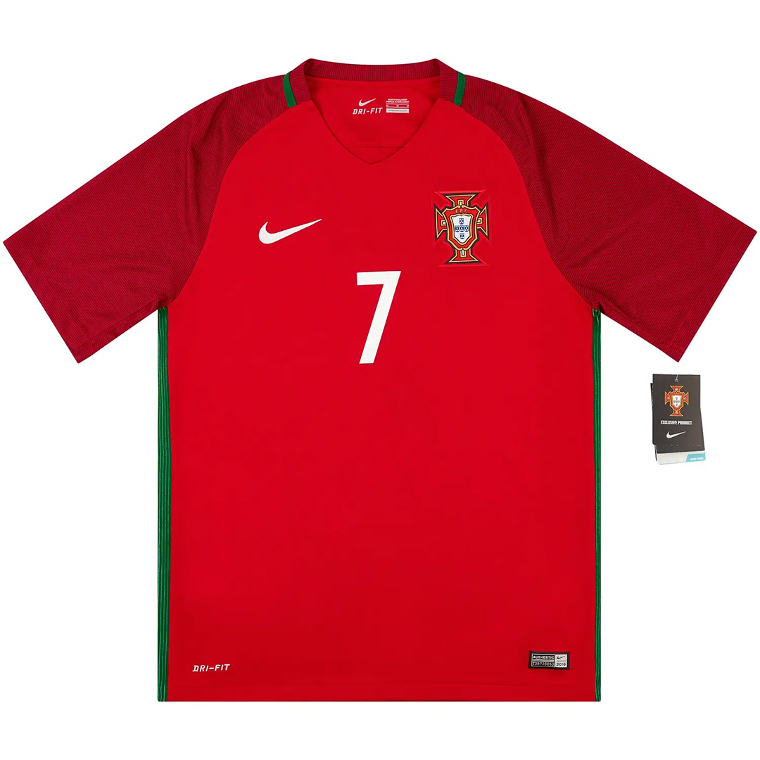 Ronaldo #7 Retro Portugal Home Jersey Euro Cup 2016 - minejerseys