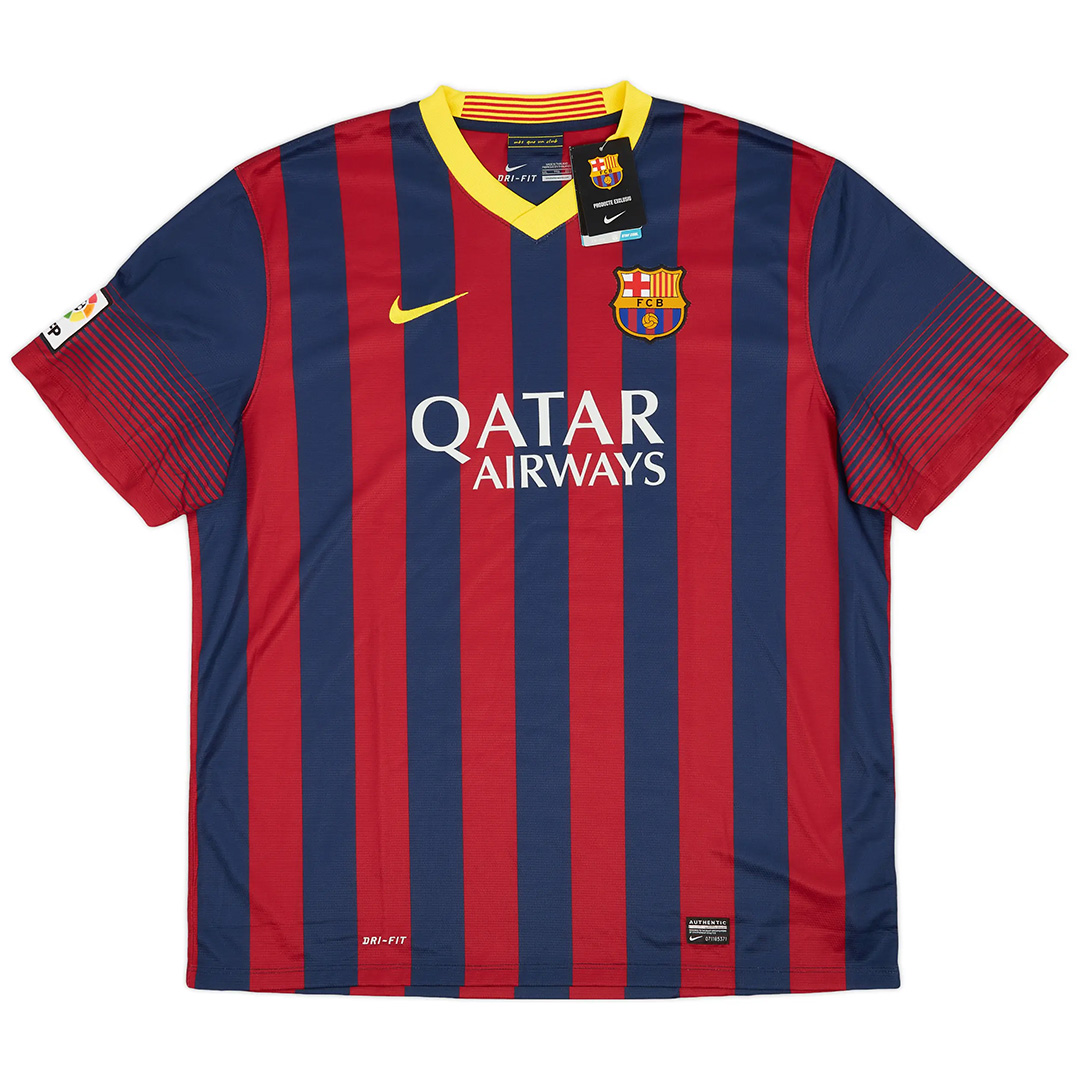 Messi #10 Retro Barcelona Home Jersey 2013/14 - minejerseys